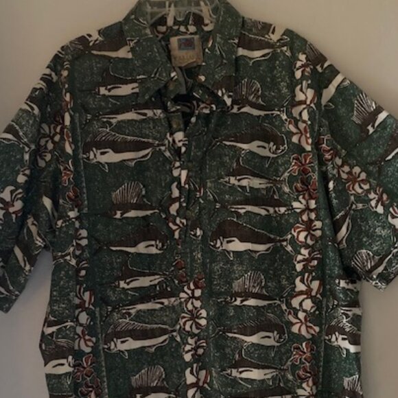 KAHALA HAWAII FINE HIGH END RESORT ALOHA WEAR HAWAII PLUMERIA HAWAIIAN FISH NICE - Picture 2 of 12